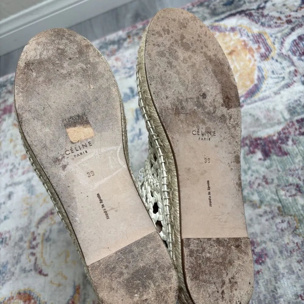 Celine Leather Woven Espadrilles